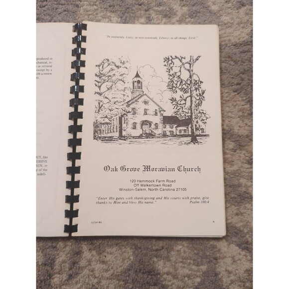Oak Grove Moravian Church Cookbook Spiral Vintage 1982 Winston-Salem, NC - Picture 5 of 13